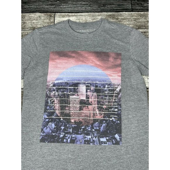 Aeropostale Graphic Print NYC Skyline Mens Tee - Picture 4 of 6